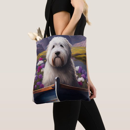 Tote Bag Old English Sheepdog sur Paddle : Une aventure Pit (De près)