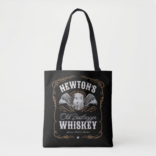 Tote Bag Old Moonshine Whiskey Étiquette AJOUTER PHOTO Nom (Devant)