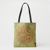 Tote Bag Olive et Rust Green Grunge Flower Sun (Devant)