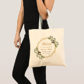 Tote Bag Olive Greenery Gold Botanical Mariage Welcome Bag (Devant (produit))