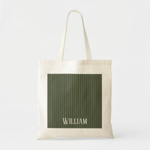 Tote Bag Olive Pinstripes