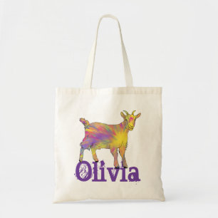 Tote Bag Olivia Cute Coloré Artsy Chèvre ferme animal art
