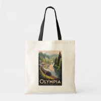 Olympia Washington Illustration Voyage Art Rétro