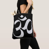 Tote Bag Om argenté (De près)