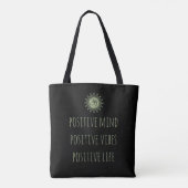 Tote Bag Om vert et Mandala esprit positif Vibes positives (Dos)