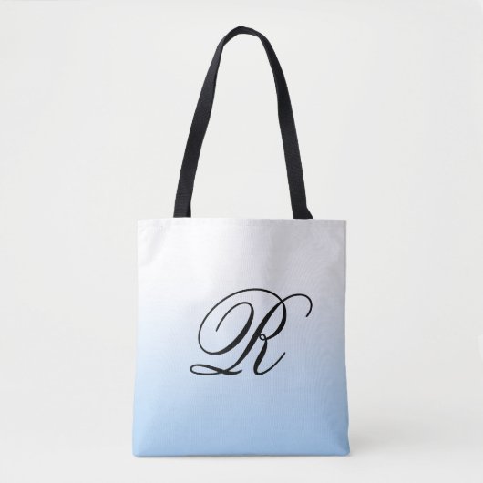 Tote Bag Ombre bleu clair sur n'importe quelle couleur avec (Devant)