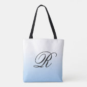 Tote Bag Ombre bleu clair sur n'importe quelle couleur avec (Dos)