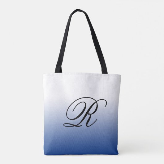 Tote Bag Ombre bleue sur n'importe quelle couleur avec Mono (Dos)
