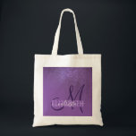 Tote Bag Ombre de dégradé de Parties scintillant violet dia<br><div class="desc">Ce design élégant et girly est parfait pour la femme classe et élégante. Il présente un dégradé de parties scintillant violet brillant imprimé sur le dessus d'un arrière - plan violet violet violet violet violet. C'est un point de vue unique sur la tendance du gradient de parties scintillant qui est...</div>