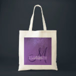 Tote Bag Ombre de dégradé de Parties scintillant violet dia<br><div class="desc">Ce design élégant et girly est parfait pour la femme classe et élégante. Il présente un dégradé de parties scintillant violet brillant imprimé sur le dessus d'un arrière - plan violet violet violet violet violet. C'est un point de vue unique sur la tendance du gradient de parties scintillant qui est...</div>
