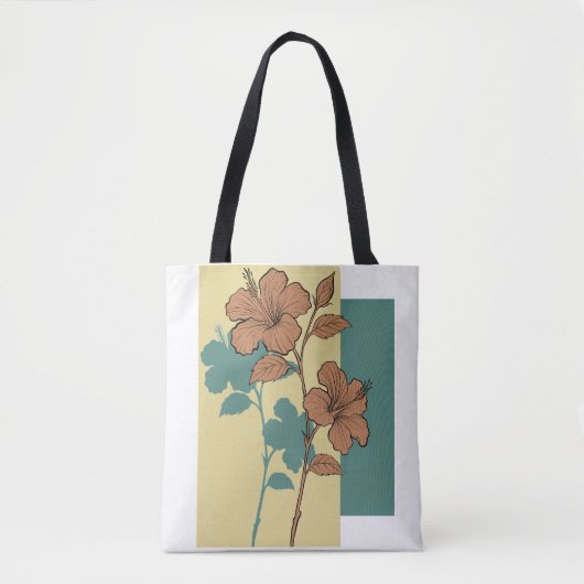 Tote Bag Ombre de fleur dorée (Devant)