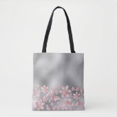 TOTE BAG OMBRE GRIS AVEC FLEURS D'OMBRE ROSE BUTTERFLIERS (Devant)