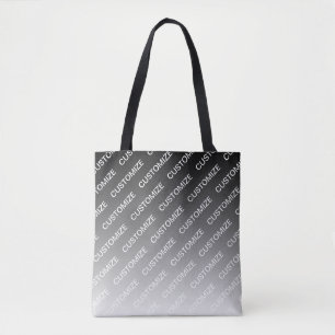 Tote Bag Ombre & motif de texte (couleur modifiable) Gris