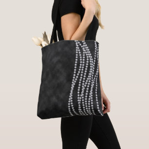 TOTE BAG OMBRE NOIR AVEC CHAÎNES DE REGARDE DIAMOND PIERRES