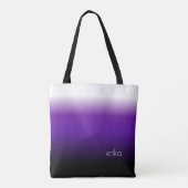Tote Bag Ombre noir violet blanc (Dos)