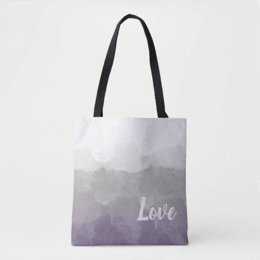 Tote Bag Ombre Purple et Grey Love Graceful Gradient (Devant)