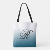 Tote Bag Ombre turquoise sur n'importe quelle couleur avec  (Dos)