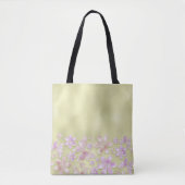 TOTE BAG OMBRE VERT AVEC BOUTEILLES ET FLEURS ROSES (Devant)