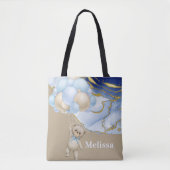 Tote Bag On peut attendre que la bulle bleue personnalise (Devant)