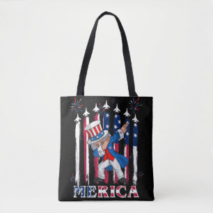 Tote Bag Oncle patriotique Sam Dabbing 4 juillet