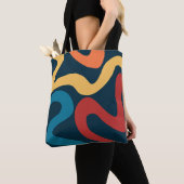 Tote Bag Ondes abstraites colorées (De près)