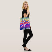 Tote Bag Ondes colorées (Sur le modèle)