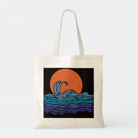 Tote Bag Ondes océaniques et coucher de soleil (Dos)