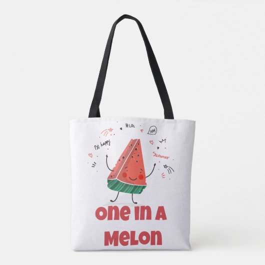Tote Bag One in a Melon - Fun Summer Watermelon (Dos)