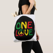 Tote Bag One Love, Reggae design (De près)