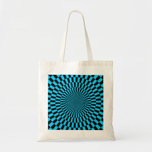 Tote Bag Op Art - Ciel bleu et noir (Devant)