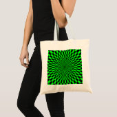 Tote Bag Op Art - Vert et Noir (Devant (produit))