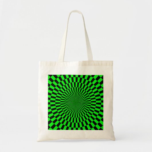 Tote Bag Op Art - Vert et Noir (Devant)