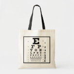 Tote Bag Optométrie économique de diagramme d'oeil<br><div class="desc">Développé en 1862 pour mesurer l'acuité visuelle, le diagramme de Snellen est baptisé du nom d'ophtalmologue néerlandais Herman Snellen. Regardez futé partout où vous allez avec ce sac fourre-tout visionnaire en remorque ! Économique et qui respecte l'environnement ; réutilisation et lavage comme nécessaire ! Appropriez-vous pour la vie de journal...</div>