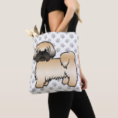 Tote Bag Or avec Masque Noir Chih Tzu Cartoon Chien & Pâtes (De près)