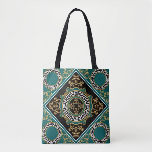 Tote Bag Or baroque : Elégance noire (Devant)