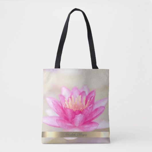 Tote Bag Or Élégant, Lotus, Yoga (Devant)