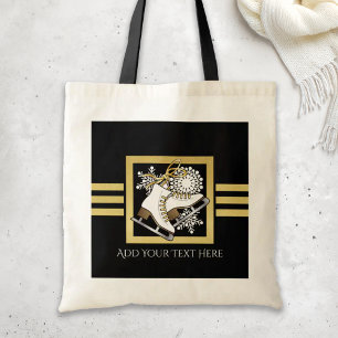 Tote Bag Or et noir de Faux de patinage artistique du