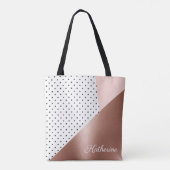 Tote Bag Or et points roses (Dos)