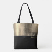 Tote Bag Or jaune et noir Nom simple (Dos)