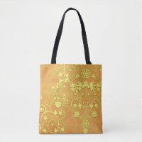 Or Jaune Orange Fantaisie Floral Damassé
