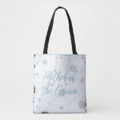 Tote Bag Or Noir Bleu Céleste Mère du Marié (Devant)