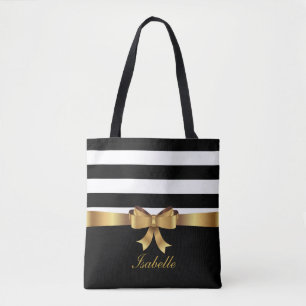 Tote Bag Or personnalisé, ARC ÉLÉGANT de rayures