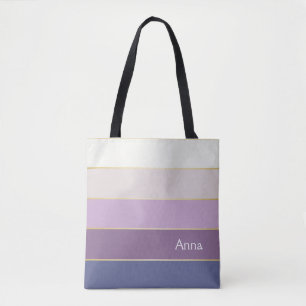 Tote Bag or pourpre Couleur été personnalisé Blocs