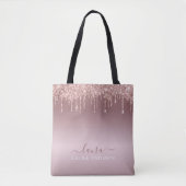 Tote Bag Or rose avec logo qui coule (Devant)