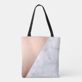 Tote Bag Or rose de marbre blanc géométrique élégant de (Dos)