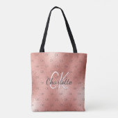 Tote Bag Or rose monogramme écriture élégante (Dos)