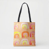 Tote Bag Orange arc-en-ciel art rétro mignon (Devant)