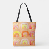 Tote Bag Orange arc-en-ciel art rétro mignon (Dos)