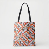 Tote Bag ORANGE BLACK WHITE FANCY BUTTERFLIES Printemps (Devant)