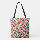 Tote Bag ORANGE BLACK WHITE FANCY BUTTERFLIES Printemps (Dos)